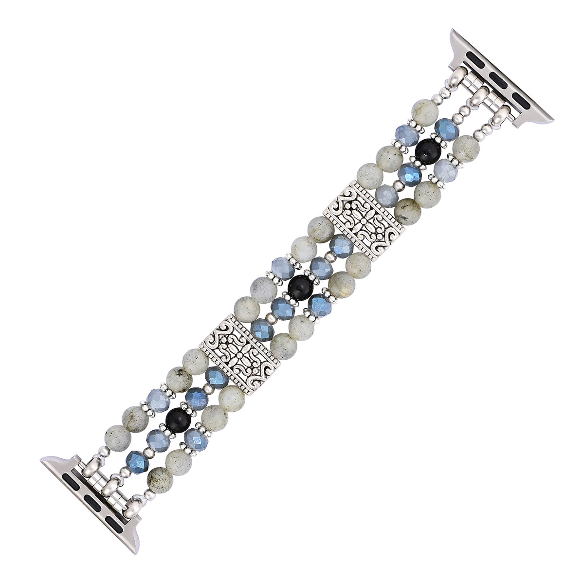 Bracelet extensible artisanal en labradorite indigo pour Apple Watch