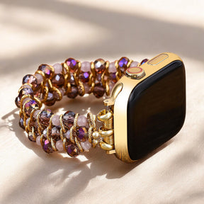 Golden Serenity Edelstein Geflochtenes Apple Watch Armband