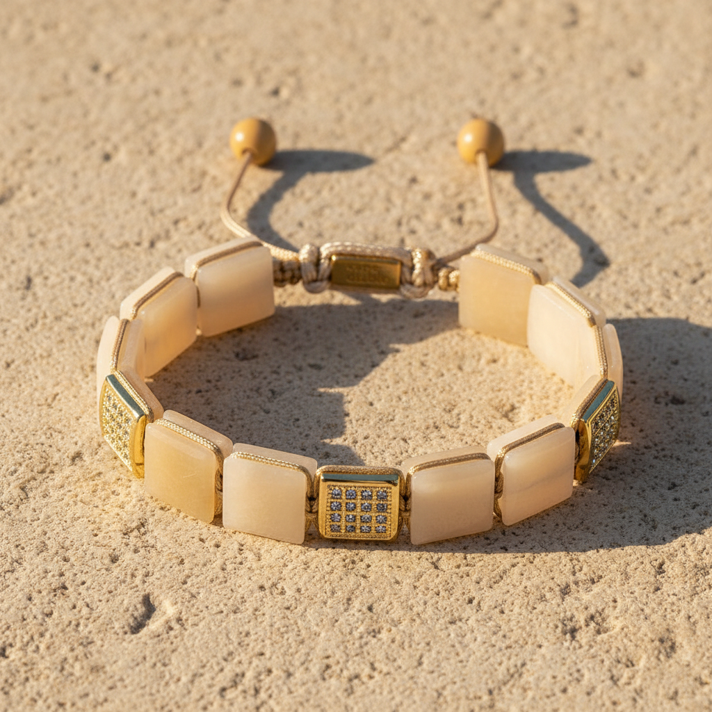 Bracelet en pierre de soleil pour homme
