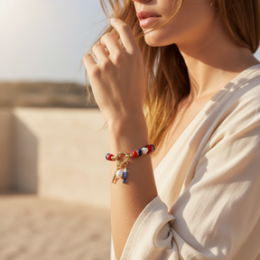 Lapis Perlenanhänger Armband