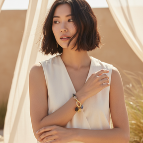 Bracelet charme cœur d'obsidienne