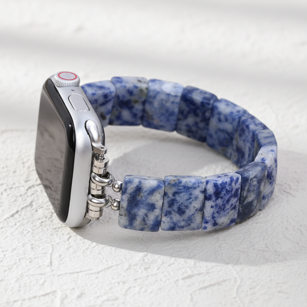 Blauer Horizont Sodalith Dehnbares Apple Watch Armband