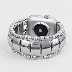 Platin-Schwarz Elastisches Apple Watch Armband