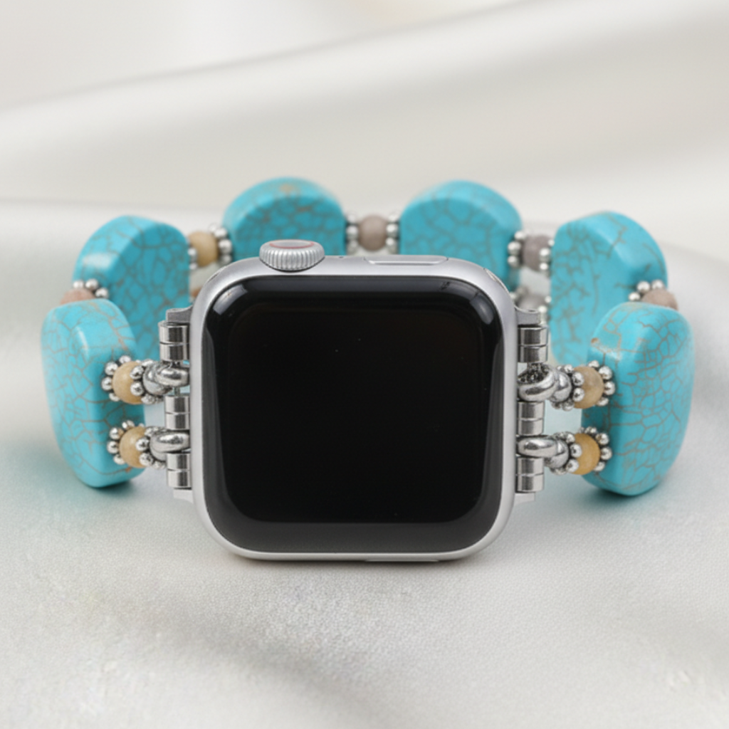 Bracelet extensible Horizon en howlite turquoise pour Apple Watch