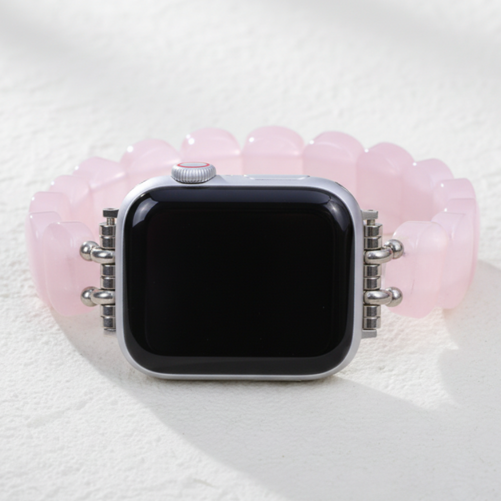 Weiches Blush-Quarz-Stretcharmband für Apple Watch