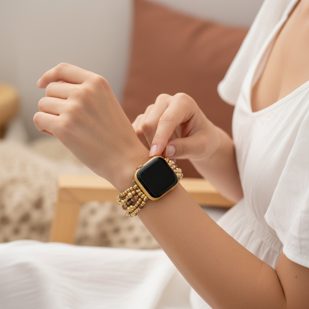 Blush Bloom Dehnbares Apple Watch Armband