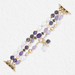 Amethyst Perlenbüschel Dehnbares Apple Watch Armband