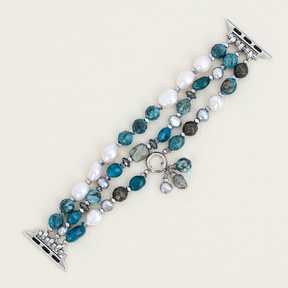 Platin-Schwarz Elastisches Apple Watch Armband