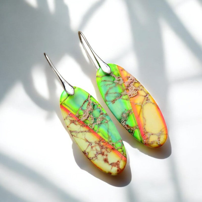 Boucles d'oreilles en jaspe élémentaire
