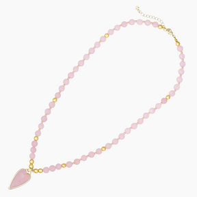 Collier cœur allongé d'amour de la Saint-Valentin
