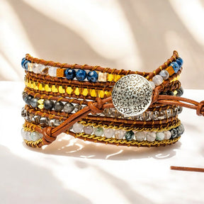 Bracelet enveloppant en labradorite éthérée