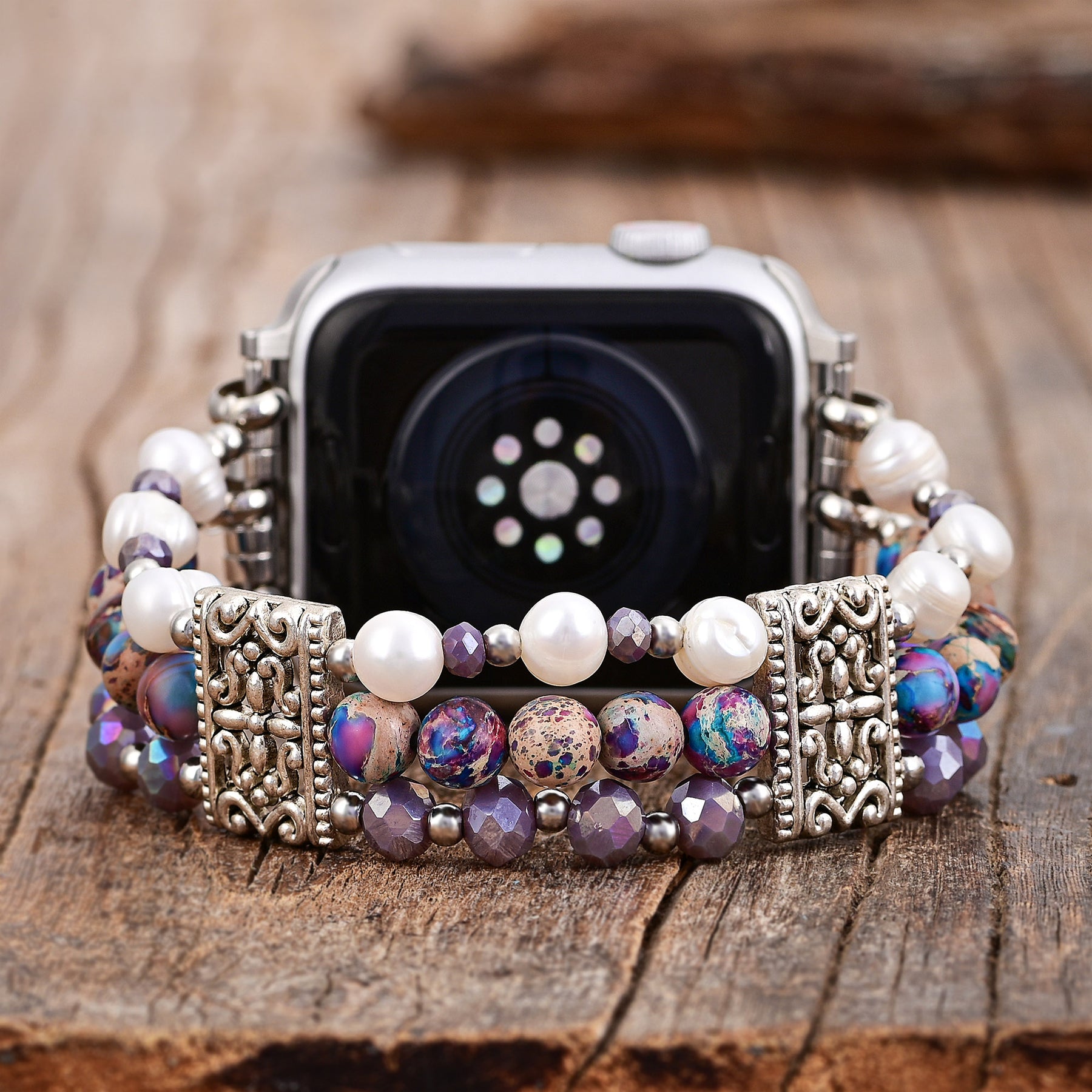 Artisanales Jasper-Oase Stretch Apple Watch Armband