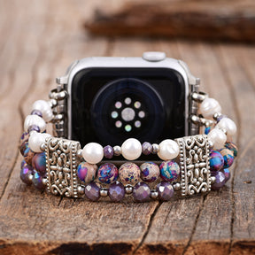 Artisanales Jasper-Oase Stretch Apple Watch Armband