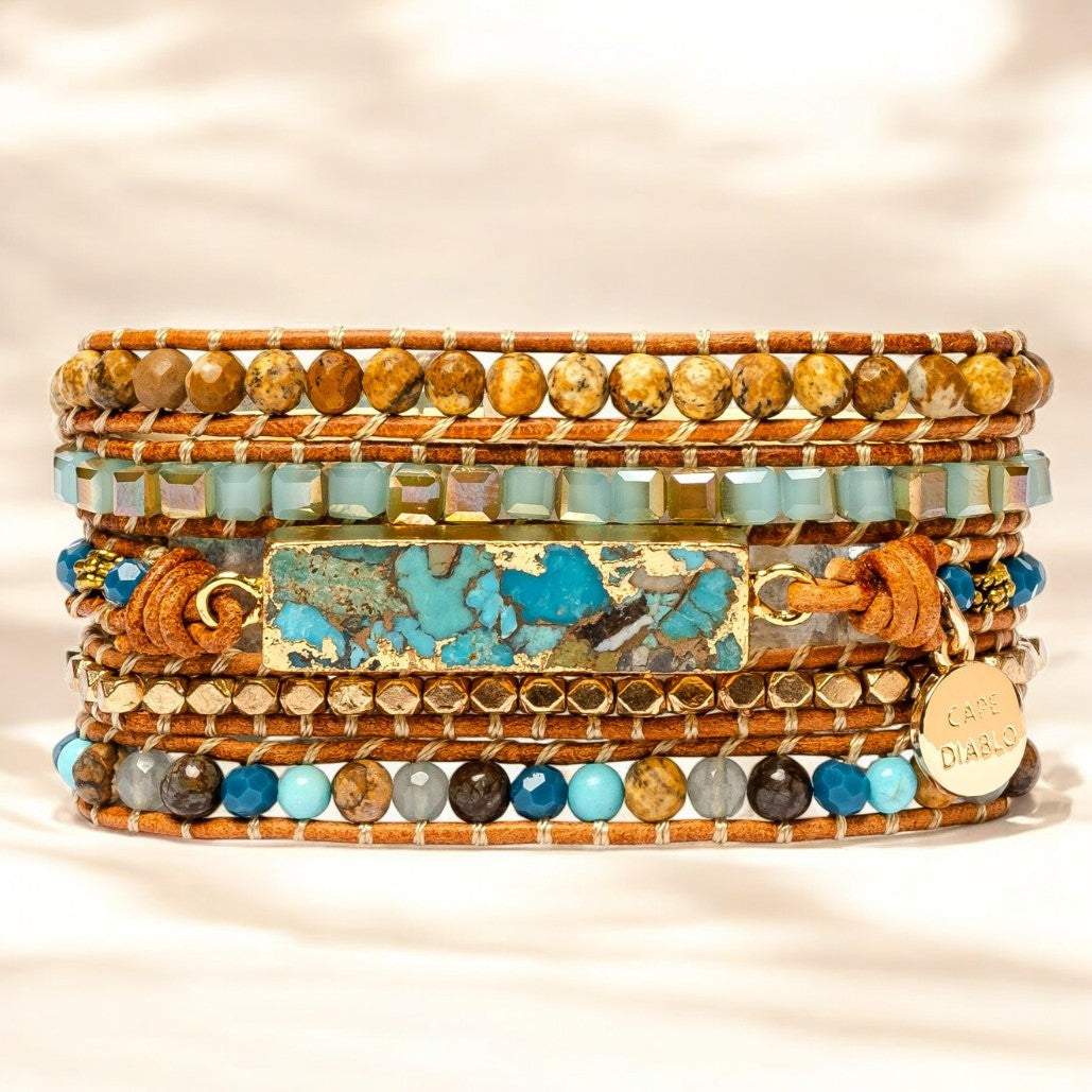Enveloppement Turquoise Océan Doré