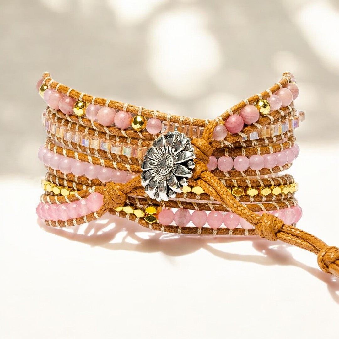 Bracelet Quartz Rose Doré