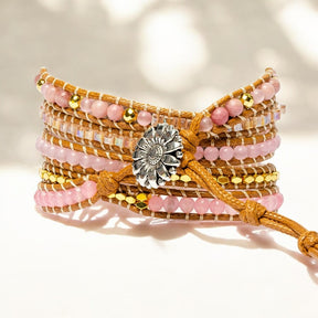 Bracelet en Quartz Rose Doré