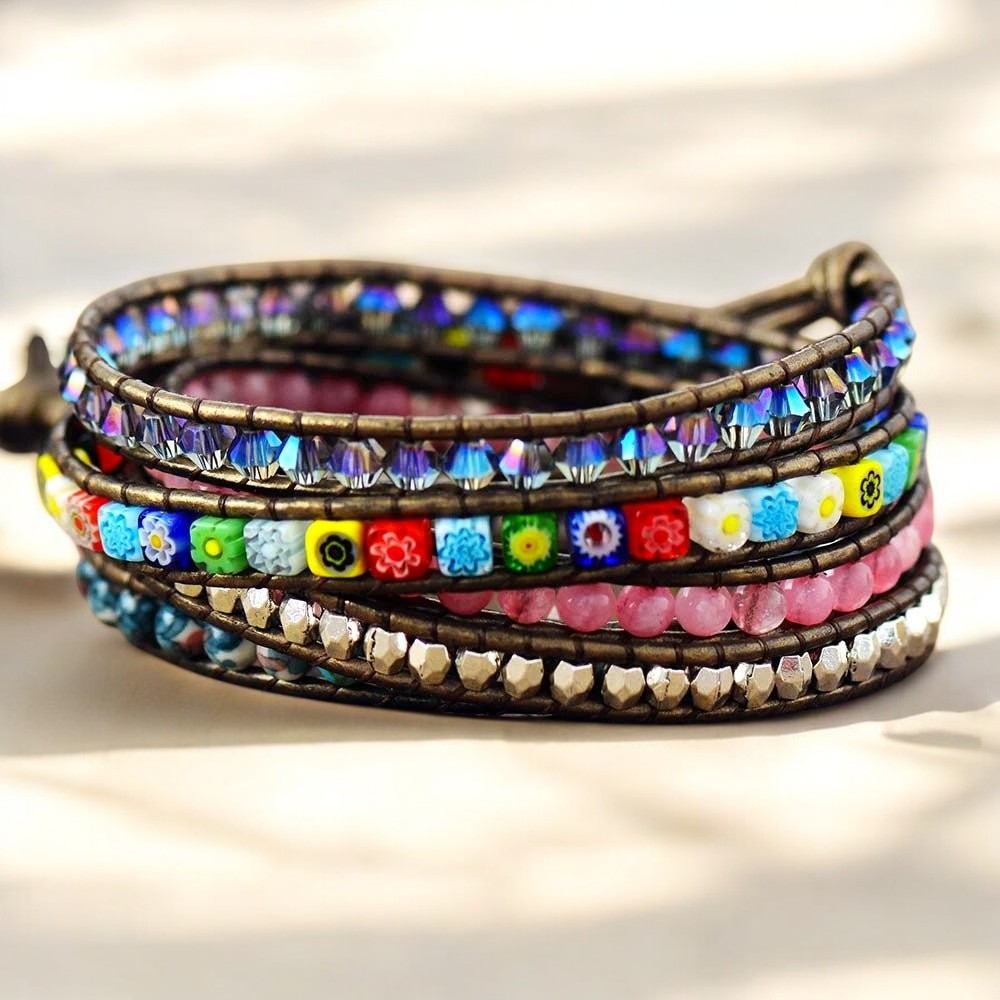 Bracelet enveloppant de protection Fleur de guérison