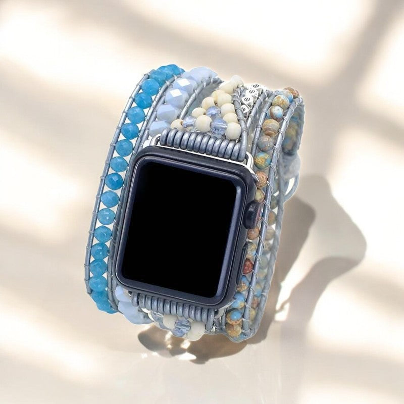 Bracelet Apple Watch en topaze guérissante