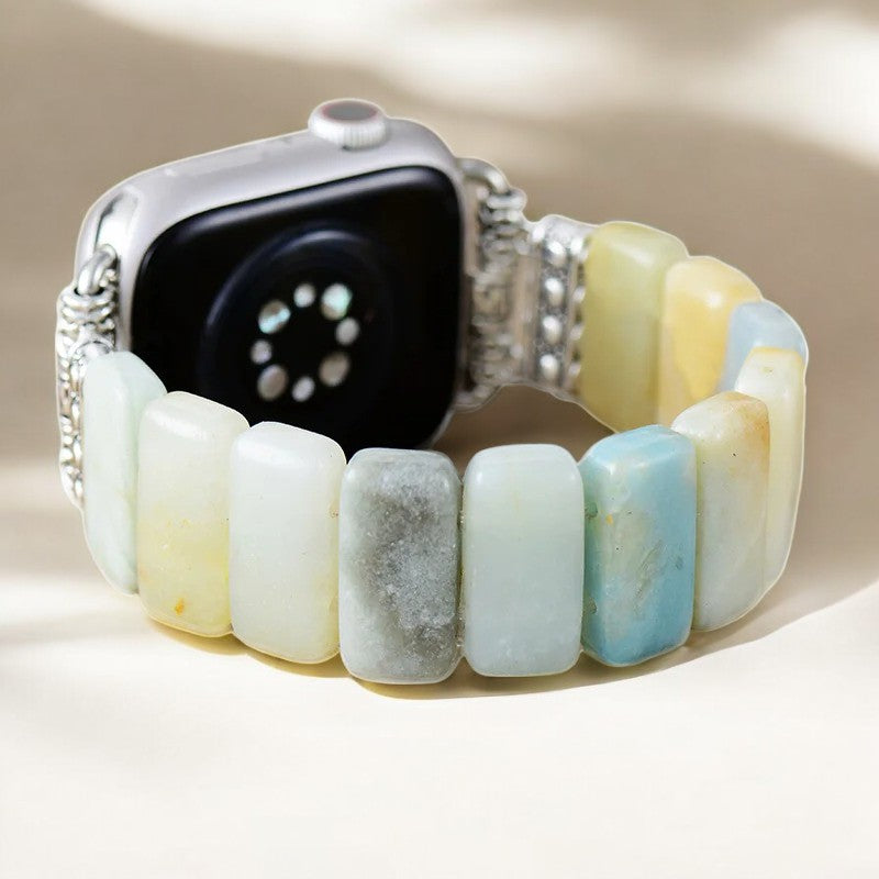 Stretch-Armband „Grace“ aus Amazonit für Apple Watch