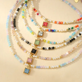 Collier ras du cou en cristal Rainbow Frost