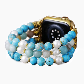 Bracelet de montre extensible en jaspe Ocean Breeze