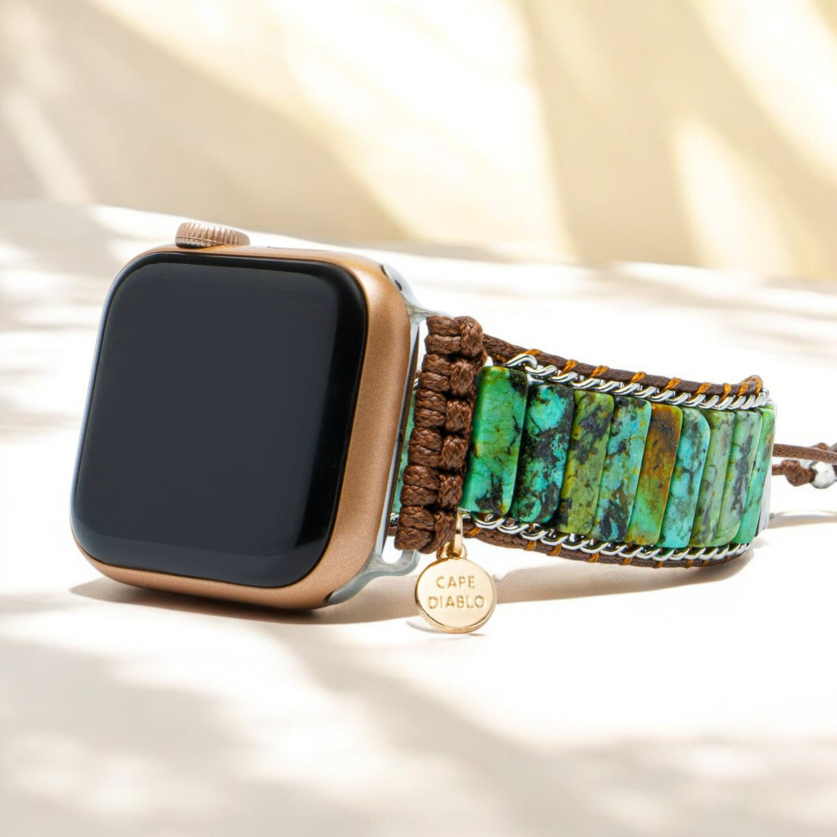 Afrikanisches Türkis Apple Watch Armband für Herren