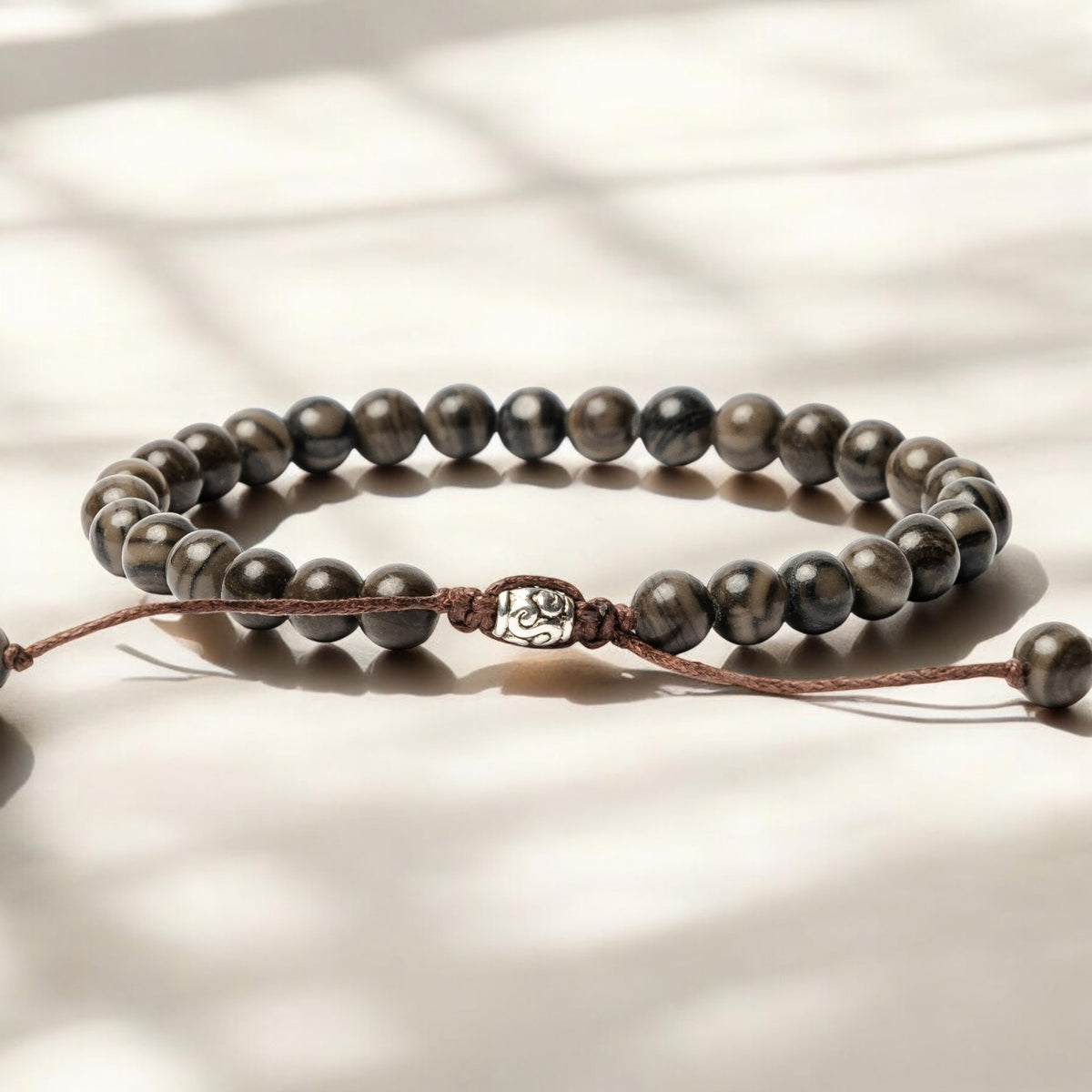 Bracelet en jaspe noir pour homme