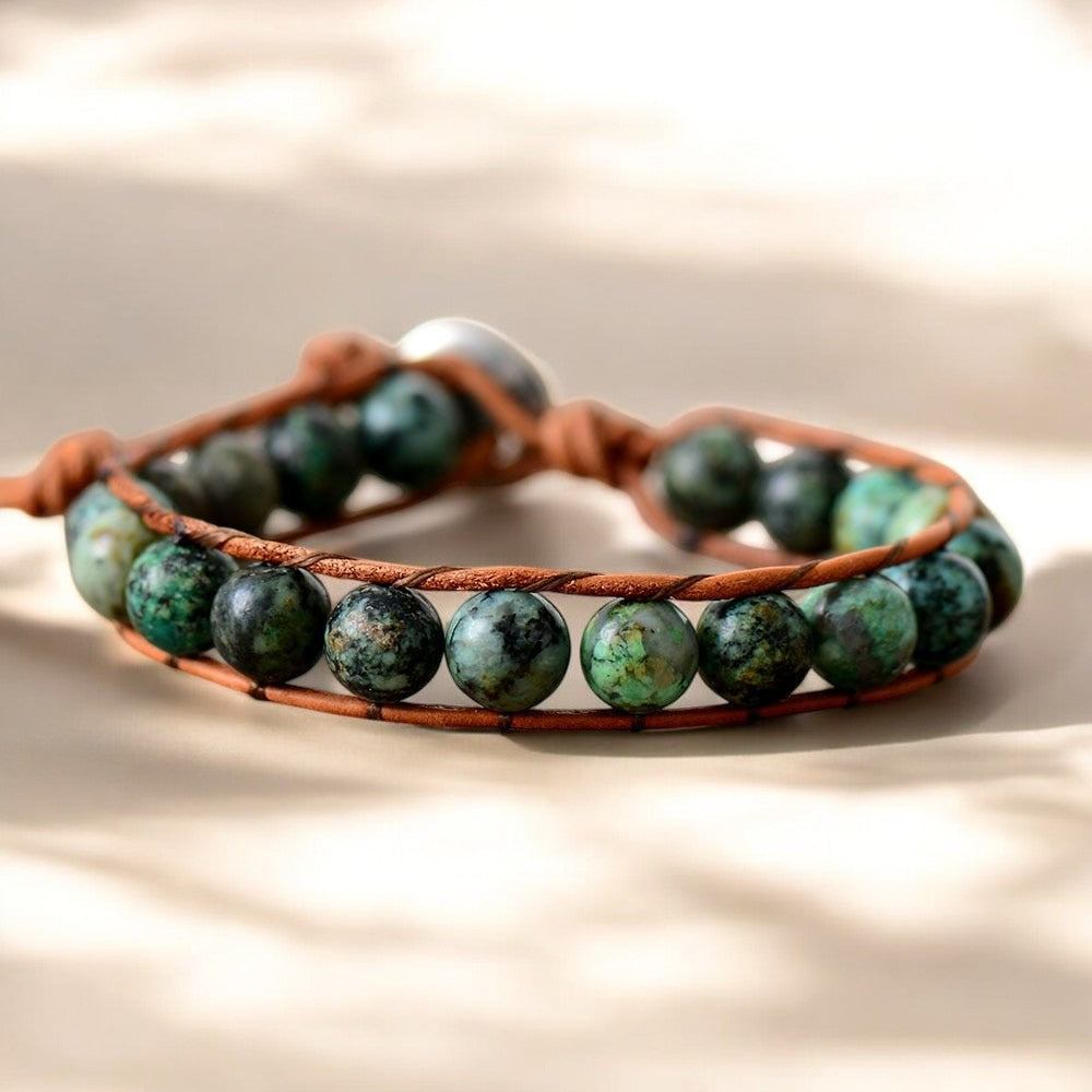 Bracelet bohème africain turquoise pour hommes