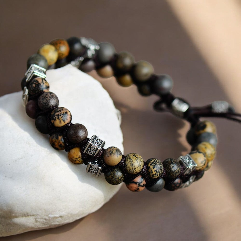 Charmant bracelet jaspe pour homme