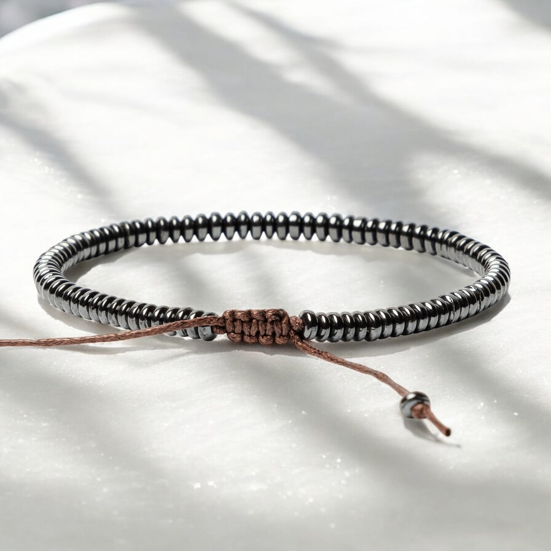 Bracelet en pierre hématite pour homme