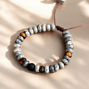 Herrenarmband aus Jaspis und Tigerauge