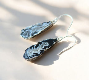 Boucles d'oreilles pendantes en agate naturelle