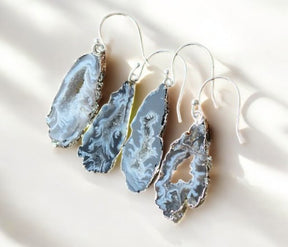 Boucles d'oreilles pendantes en agate naturelle