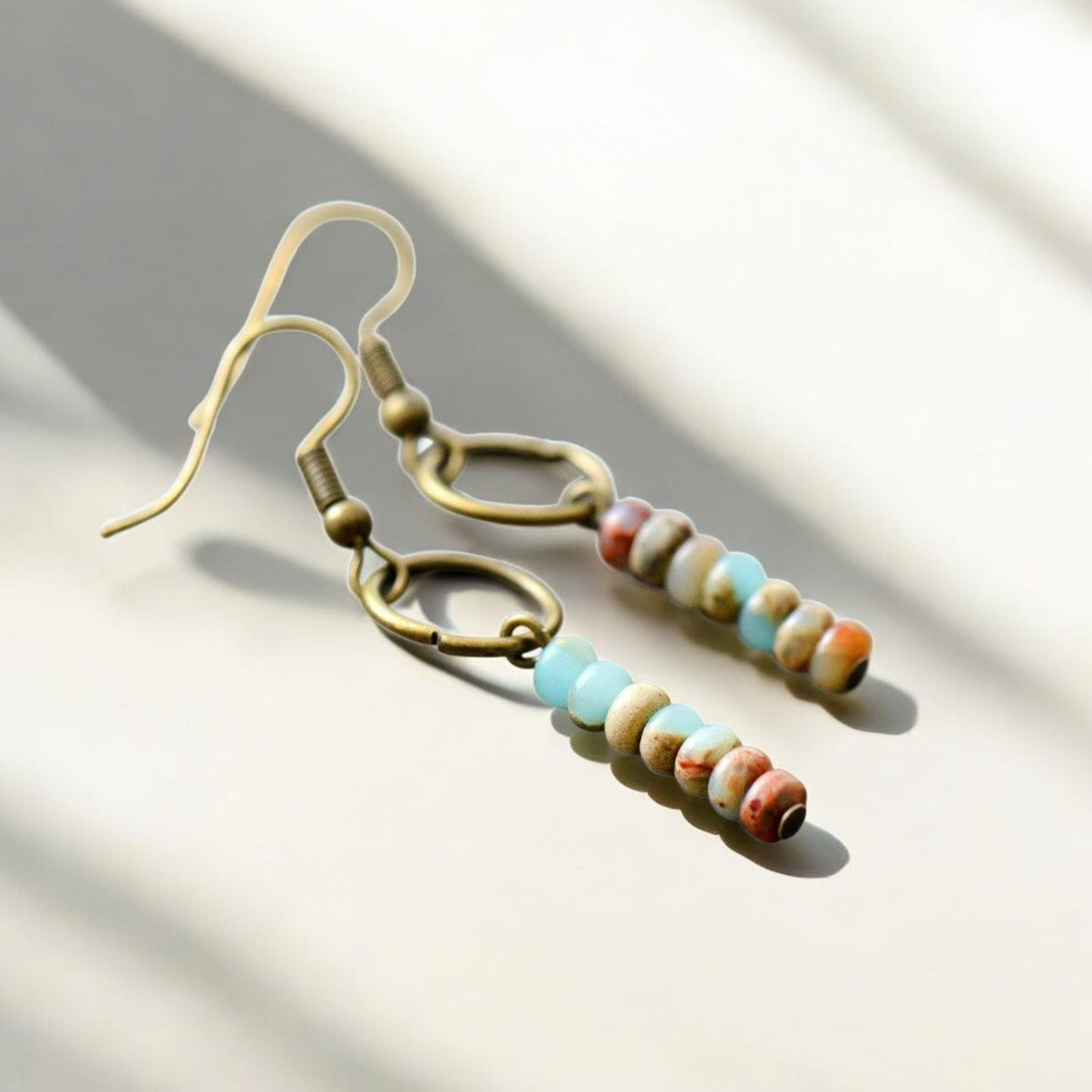 Boucles d'oreilles en jaspe en pierre naturelle