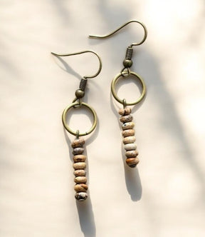 Boucles d'oreilles en jaspe en pierre naturelle