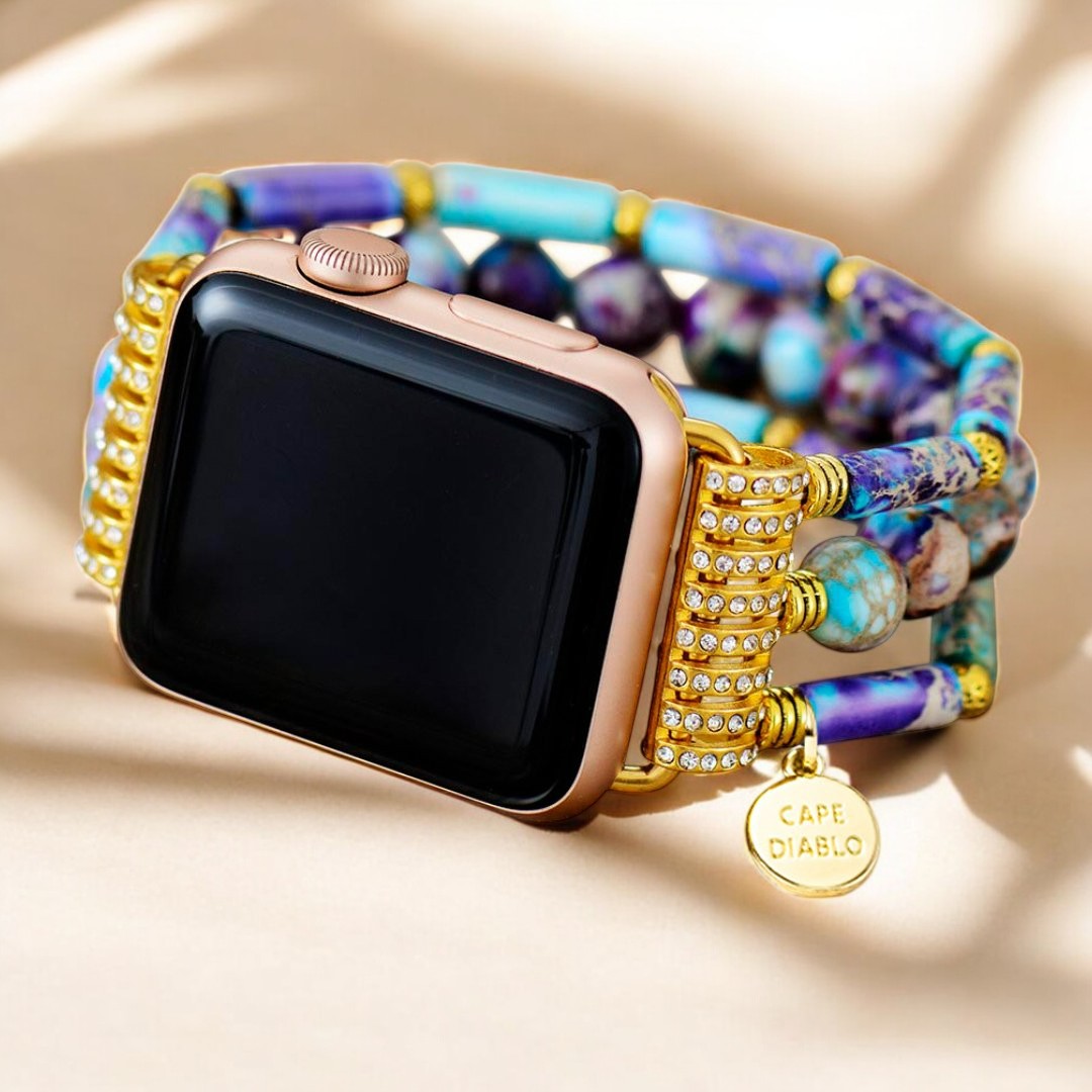 Stretch-Armband Apple Watch Immergrün-Jaspis