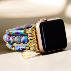 Stretch-Armband Apple Watch Immergrün-Jaspis