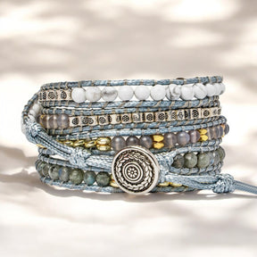 Bracelet enveloppant en quartz rose
