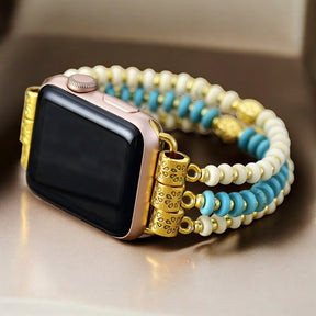 Türkisfarbener Howlith Stretch Apple Watch Armband