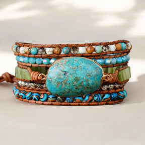 Bracelet enroulé en jaspe océan torsadé