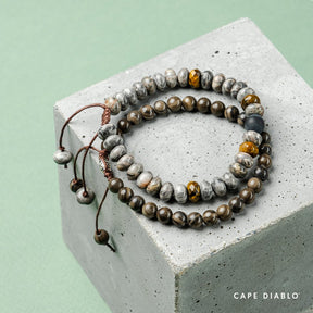 Men's Jasper & Tiger Eye Bracelet - Cape Diablo